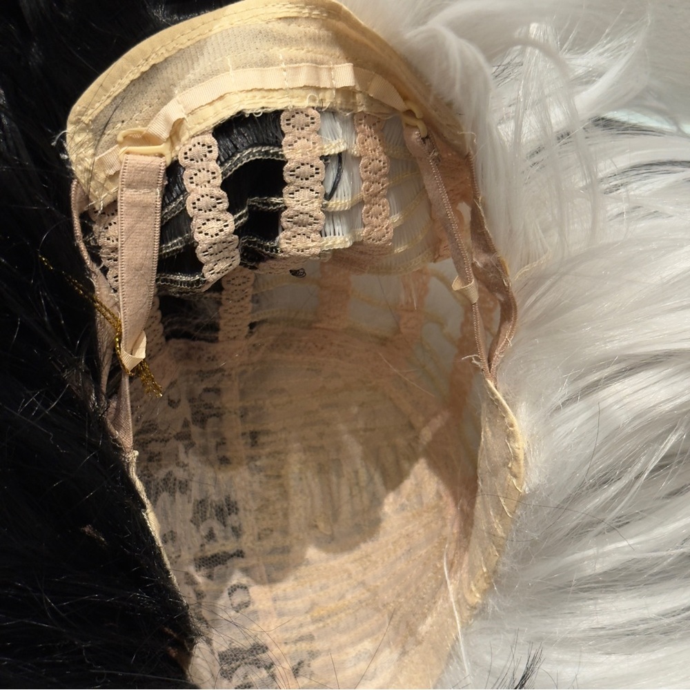 NWT - Yumeno Kyūsaku Q Bungo Stra Japanese Cosplay Wig Two Tone Black & White - Picture 13 of 14